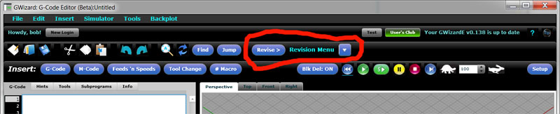 Revisions Tool Bar