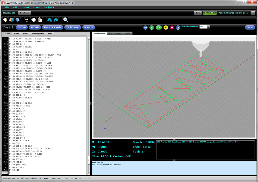 GWE CNC Simulator Mode