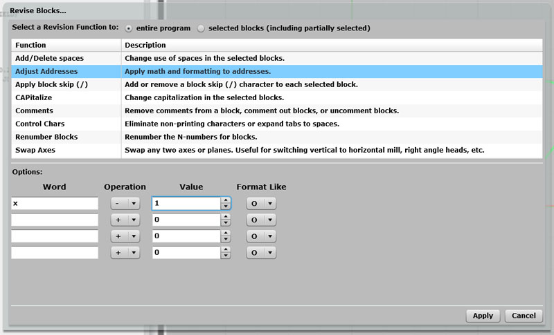 Adjust Addresses in G-Code