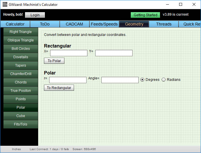 Polar to rectangular calculator